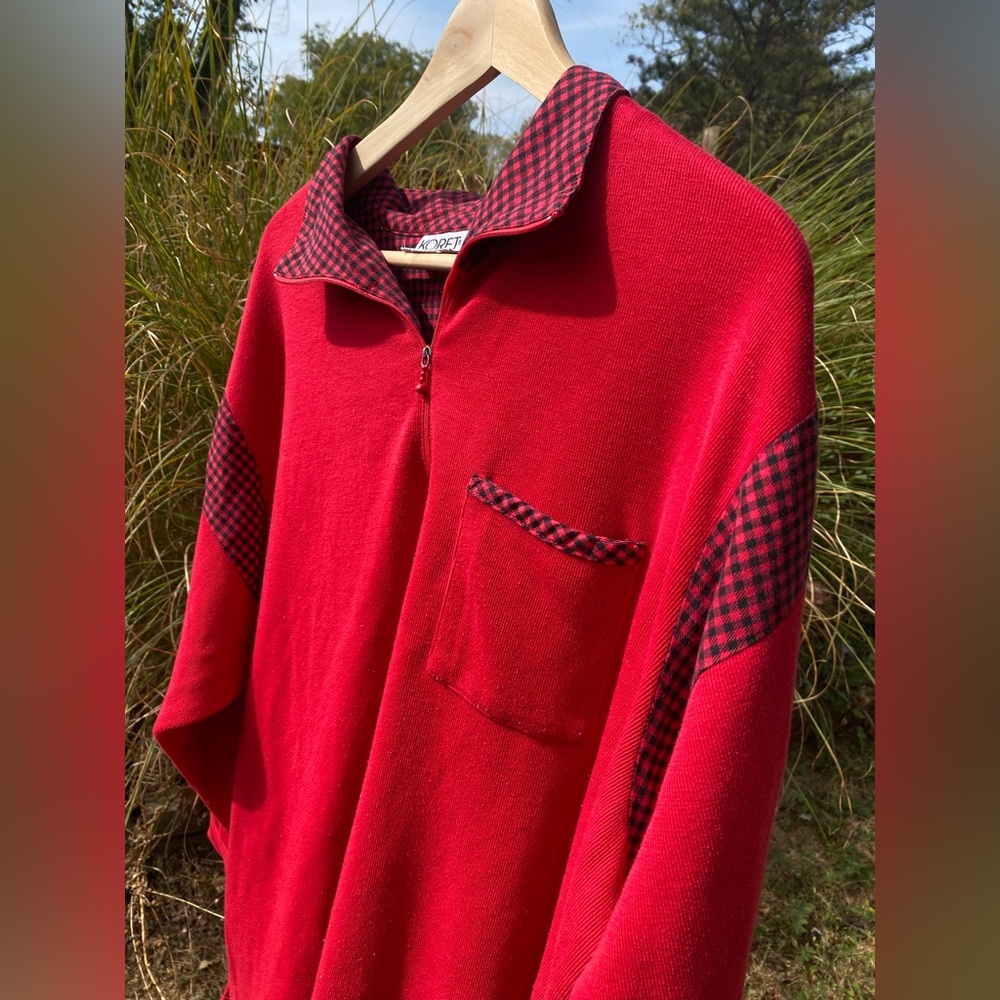 Koret sport oversized plaid quarter zip